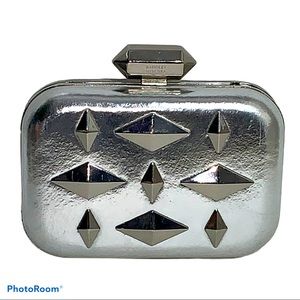 Badgley Mischka Silver Clutch with Jewels